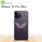 iPhone14 ProMax iPhone14 Pro Max スマホケース 背面ケース ハードケース 黒翼 ハート ピンク 2022年 9月発売 nk-i14pm-465