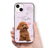 ☆画面保護ガラスフィルム 無料プレゼント☆オーダーメイド スマホケース ペット オリジナル スマホ グリップケース 耐衝撃 iphone アイフォン おしゃれ 【うちの子シリーズ ウルトラスリム強化ガラス型 iphoneケース 風船&ハート】 iPhone14 iPhone13 iPhone12 iPhone11 他