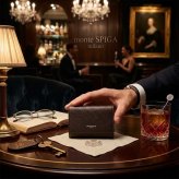 モンテスピガ　monte SPIGA　三つ折り財布　コンパクト財布　MOSMSP501DBR　ダークブラウン　濃茶　シュリンクレザー　牛革　トライフォード ウォレット