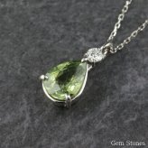  グリーンサファイア 　１．４５８ct 　ダイヤモンド　ネックレス 　ペンダント プラチナネックレス Pt900　ネックレス レディース 一粒ネックレス  誕生石 シンプル Drops