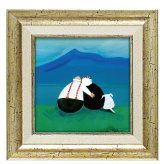 ジェニファー ヴェルニー ＝ フランクス メニー ドリームス JV-04506 アートフレーム アート 絵画 犬 夫婦 人物画 イギリス