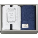 【直送】リビングウィズオーガニック フェイス [26-7085-010] ウォッシュタオルセット 国産 ギフト