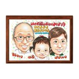 誕生日 家族 似顔絵 プレゼント 3人 子ども 親子 記念日 手描き 手書き 名入れ 送料無料｜サプライズ 記念品 オーダーメイド 世界に一つ ギフト