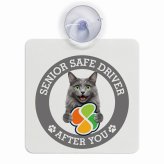 カーサイン 高齢者マーク SENIOR SAFE DRIVER ネベロング 車内用 吸盤タイプ 収れん火災防止タイプ 肉球 日本製 車 ステッカー