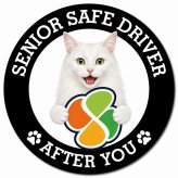 カーサイン 高齢者マーク SENIOR SAFE DRIVER ターキッシュアンゴラ マグネット 強力 直径13cm 肉球 日本製 車 ステッカー