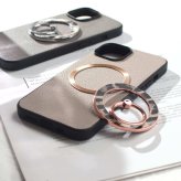 iphone16 ケース レザー リング付き iphone16e iphone16Pro iphone16Plus iphone16ProMAX 本革 magsafe対応 マグセーフ対応 16 16e 16plus 16pro 16promax アイフォン16 アイフォン16promax スマホリング リング ホルダー スタンド ヒョウ柄 メタリック ベージュ 送料無料