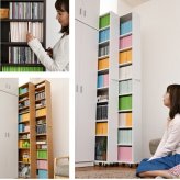 ラック 1cmピッチ 隙間本棚 幅16.5cm 12段 高さ 200 cm キャスター付き すき間を利用 本棚 cd dvd 文庫本 漫画 収納に最適 大容量 新生活