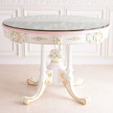テーブル 6人用 幅160cm ダイニングテーブル 楕円形 チェア ROCOCO ダイニングセット 7点セット 160cm 楕円 ガラス付 イタリア製チェア ロココ調 姫系 猫脚 アンティーク調 ヨーロピ 新生活