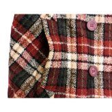DUCKBILL（ダックビル）タータンチェックのツイードコート 英国調タータンチェック＋ダブルボタンのハーフコート 女の子100-140cm