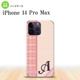 iPhone14 ProMax iPhone14 Pro Max スマホケース 背面ケース ハードケース チェック ボーダー ピンク +アルファベット 2022年 9月発売 nk-i14pm-1605i