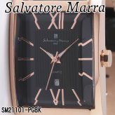 【送料無料】（お取り寄せ）腕時計 メンズ Salvatore Marra サルバトーレマーラ レクタンギュラー(スクエア)ケース 3気圧防水 レザーベルト アナログ SM21101-PGBK ブランド 人気 シンプル ウォッチ カジュアル フォーマル [SM21101-PGBK]