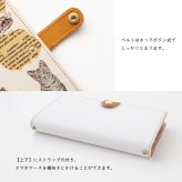 全機種対応 スマホケース 手帳型【 猫とヴィンテージレター 】 ゴールドパーツ スマホショルダー