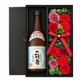 芋焼酎 一刻者 720mlセット お酒 焼酎 ギフト記念日 おしゃれ 珍しい プレゼント ソープフラワー フラワーボックス 花 お花 定年退職 還暦祝い 退職祝い 男性 女性 お祝い 古希 喜寿 傘寿 米寿 卒寿 白寿 百寿