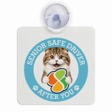 カーサイン 高齢者マーク SENIOR SAFE DRIVER ハイランドフォールド 車内用 吸盤タイプ 収れん火災防止タイプ 肉球 日本製 車 ステッカー