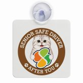 カーサイン 高齢者マーク SENIOR SAFE DRIVER スコティッシュフォールド 車内用 吸盤タイプ 収れん火災防止タイプ 肉球 日本製 車 ステッカー