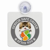 カーサイン 高齢者マーク SENIOR SAFE DRIVER ミヌエット 車内用 吸盤タイプ 収れん火災防止タイプ 肉球 日本製 車 ステッカー