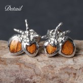 ハワイアンジュエリー ピアス ココナッツ シルバー925 ロジウムコーティング コアウッド 天然ラリマー 選べる キャッチ 20G aumakua 夏 サマー 【品番：049-62-01】