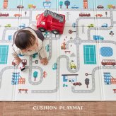 折りたたみ クッションプレイマット エクスシリーズ エクスロード エクスモロッコ 約178×196cm コンパクト収納 水拭きOK リバーシブル