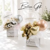 パールホワイト シャンパンブラウンの上品な輝き。 大切な方へ、特別な想いを届けるバルーンフラワーギフト  結婚祝い｜開店祝い｜誕生日｜周年祝い｜各種お祝い