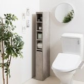 トイレ収納 スリム トイレ 薄型 15cm 引き出し付き すき間収納 トイレットペーパー 12ロール キャスター付き サニタリー 省スペース トイレブラシ収納 収納棚 コーナー ハイタイプ 幅15