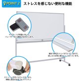 軽量 ホワイトボード 脚付き 横型 両面 すぐに使える マグネット対応 会議 プレゼン ミーティング アルミ枠 スチール マグネットボード 掲示板 無地 激安 テレワーク