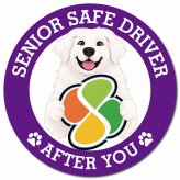 カーサイン 高齢者マーク SENIOR SAFE DRIVER グレートピレニーズ マグネット 強力 直径13cm 肉球 日本製 車 ステッカー