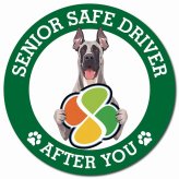カーサイン 高齢者マーク SENIOR SAFE DRIVER グレートデン マグネット 強力 直径13cm 肉球 日本製 車 ステッカー