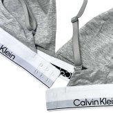カルバンクライン Calvin Klein(CK) ブラ&ショーツ セット ロゴ 無地 ノンワイヤー アンダーウェア インナー 下着 QF8498+QF8520 レディース グレー