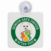 カーサイン 高齢者マーク SENIOR SAFE DRIVER ペルシャ 車内用 吸盤タイプ 収れん火災防止タイプ 肉球 日本製 車 ステッカー