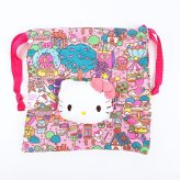 サンリオ ハローキティ ボアフェイス巾着 ラッピング柄 (ピンク) Sanrio