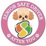カーサイン 高齢者マーク SENIOR SAFE DRIVER チワプー マグネット 強力 直径13cm 肉球 日本製 車 ステッカー