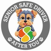 カーサイン 高齢者マーク SENIOR SAFE DRIVER ヨークシャーテリア ステッカー シール 直径13cm 肉球 日本製 車