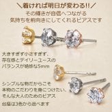 セカンドピアス つけっぱなし 軸太 医療用 片耳 明日が変わるキュービックジルコニア 5mm 金属アレルギー サージカル ステンレス レディース メンズ【当店オリジナル】【全品1個ずつバラ売り】 プレゼント