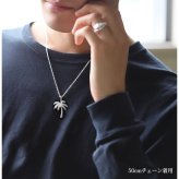 ハワイアンジュエリー シルバー ネックレス ヤシの木 シルバー925 ギフトラッピング可能 長さ選べる ジルコニア ロジウムコーティング aumakua メンズ レディース 誕生日 プレゼント ハロウィン 【品番：cg-461-11-01】