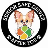 カーサイン 高齢者マーク SENIOR SAFE DRIVER パピチワ マグネット 強力 直径13cm 肉球 日本製 車 ステッカー
