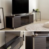 テレビ台 テレビボード ローボード 55インチ 50インチ 43型 対応 幅120cm キャスター付き TV台 TVボード AVボード ロータイプ ガラス扉 スモーク 木製 大容量 収納 おしゃれ 北欧 グレー 新生活