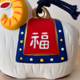 干支 置物 薬師窯 錦彩招福寿々未(福錦土鈴) 36 干支の置物 羊 未 未年 陶器 ひつじ ヒツジ 2027年  干支置物 薬師 窯 の 置物 飾り 2027 迎春 正月 縁起 粗品 景品 伝統工芸・陶器の和遊感