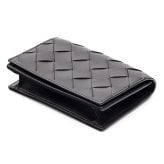 ボッテガヴェネタ BOTTEGA VENETA 名刺入れ カードケース イントレチャート フォンダン ブラウン 茶 メンズ レディース 本革 レザー スナップボタン ビジネス 593115 V3UH2 2132 ゴールド金具