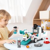 誕生日プレゼント Hola Toys オラトイズ 飛び出す白バイ 自分で走る パトカー 警察 おもちゃ はたらく車 働く車 乗り物 サイレン 音が鳴る 光る メロディ 70種類以上の音 自動走行 ごっこ遊び 信号機 人形付き 知育玩具 1歳半 18カ月 2歳 3歳 男の子 女の子 お祝い ギフト