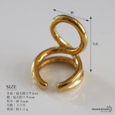 ステンレス オープンサークルリング 18KGP レディース 指輪 ゴールド オープンリング サークルリング ボリュームリング ニュアンスリング ラウンドリング フリーリング 大ぶり 曲線 金属アレルギー対応 韓国アクセサリー  ファッションリング
