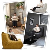 1人掛けソファ Camellia ONSF0402 完成品 圧縮ソファ 幅86cm 奥行100cm 高さ68cm (座面高さ29cm) ソファ ローソファ フロアソファ 床置き 座椅子 一人掛け アームレス 肘なし 肘掛けなし 低い 小さめ 圧縮