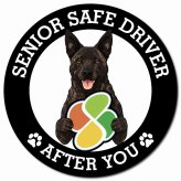 カーサイン 高齢者マーク SENIOR SAFE DRIVER 甲斐犬 マグネット 強力 直径13cm 肉球 日本製 車 ステッカー