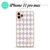 iPhone11ProMax iPhone11pro max スマホケース ハードケース アーガイル 紫 青 +アルファベット メンズ レディース nk-i11pm-1409i