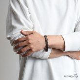タングステン 傷つかない 磁気ブレスレット メンズブレスレット メタルブレスレット ヘマタイトビーズ 硬い 重厚感 ピンク シルバー ツートンカラー 磁力 磁石 普段使い 男性 金属アレルギー対応