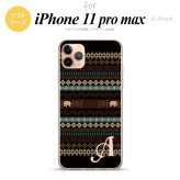 iPhone11ProMax iPhone11pro max スマホケース ソフトケース エスニック ゾウ 黒 +アルファベット メンズ レディース nk-i11pm-tp1571i