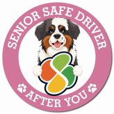 カーサイン 高齢者マーク SENIOR SAFE DRIVER セントバーナード マグネット 強力 直径13cm 肉球 日本製 車 ステッカー