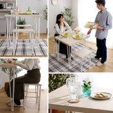 ダイニング テーブル チェア 3点セット ホワイト家具 シンプル PVC 天板 スチール脚 おうちカフェ コンパクト 一人暮らし 二人暮らし 2人掛け 2名掛け ワンルーム デスク テレワーク 新生活