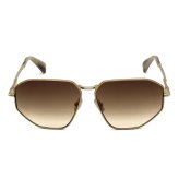 マックスマーラ Max Mara サングラス ノーズパッド UVカット アイウェア スクエア 多角形 ジオメトリック MM0143/S 32F 59 メンズ レディース ユニセックス ゴールド+ブラウングラデーション 海外正規品
