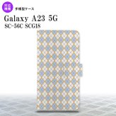 Galaxy A23 GalaxyA23 手帳型スマホケース カバー アーガイル 青 グレー 2022年 10月発売 nk-004s-a23-dr1413
