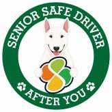 カーサイン 高齢者マーク SENIOR SAFE DRIVER ブルテリア ステッカー シール 直径13cm 肉球 日本製 車